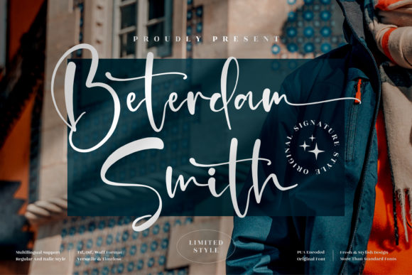 Beterdam Smith: A Playful Script Font for Creative Brands