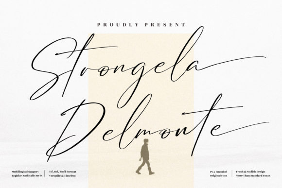 Strongela Delmonte: Elevating Editorial Design with Graceful Script Typography