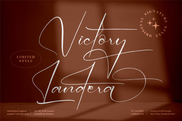 Victory Landera: A Delicate Script Font for Elegant Editorial Design